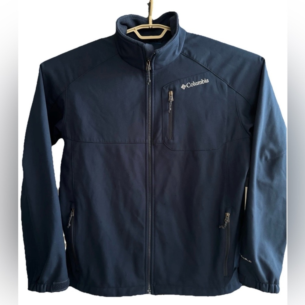 Columbia Omni-Shield Navy Blue Full Zip Fleece Lined Jacket Men's Large